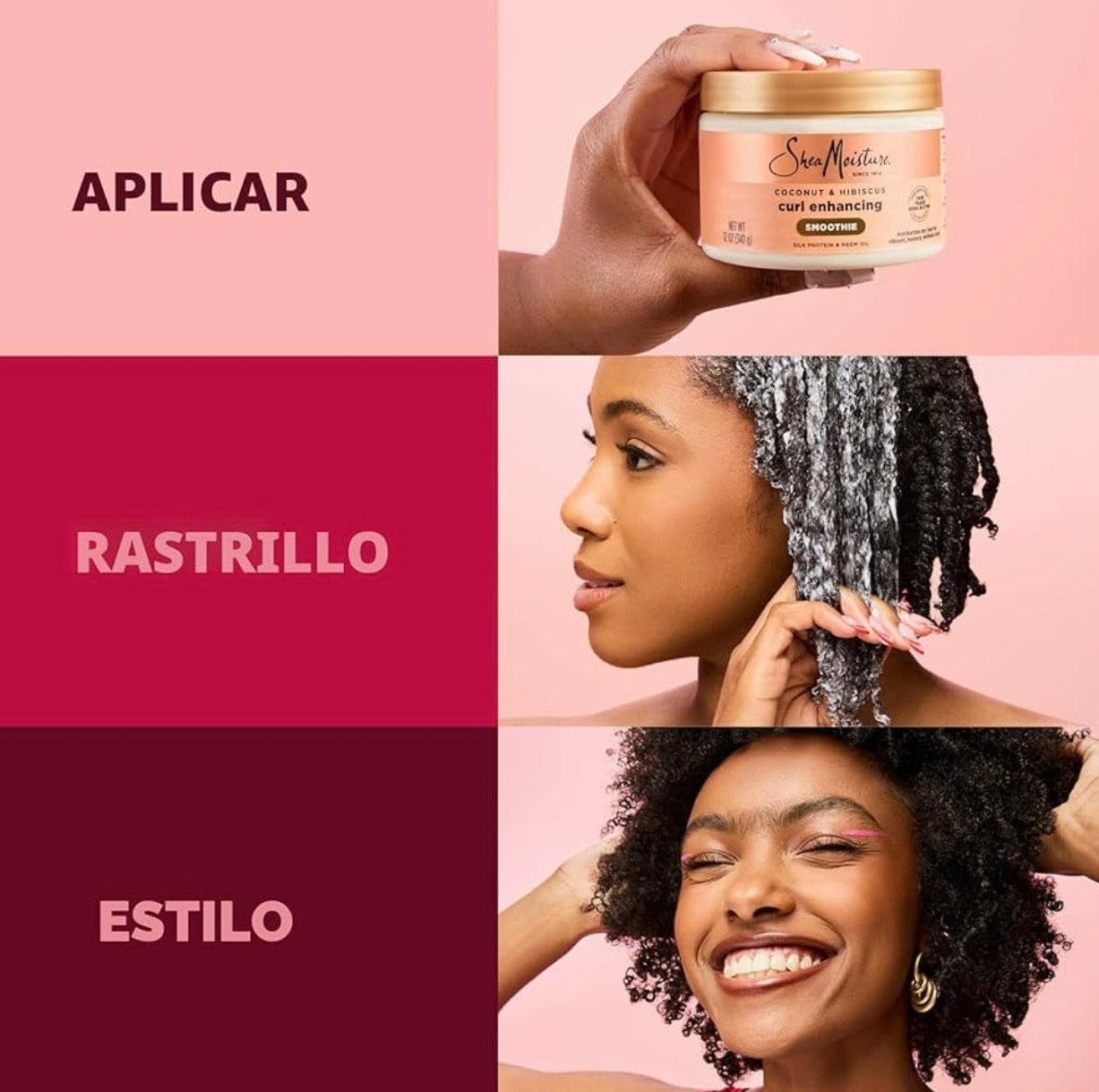 Shea Moisture Coconut & Hibiscus Curl Enhancing Smoothie – Crema Definidora e Hidratante para Rizos