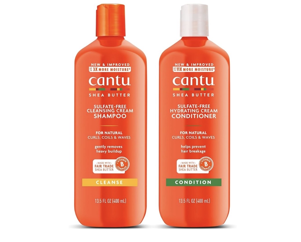 Cantu Shea Butter Sulfate-Free Shampoo& Conditioner Duo para Cabello Rizado (13.5 oz c/u)