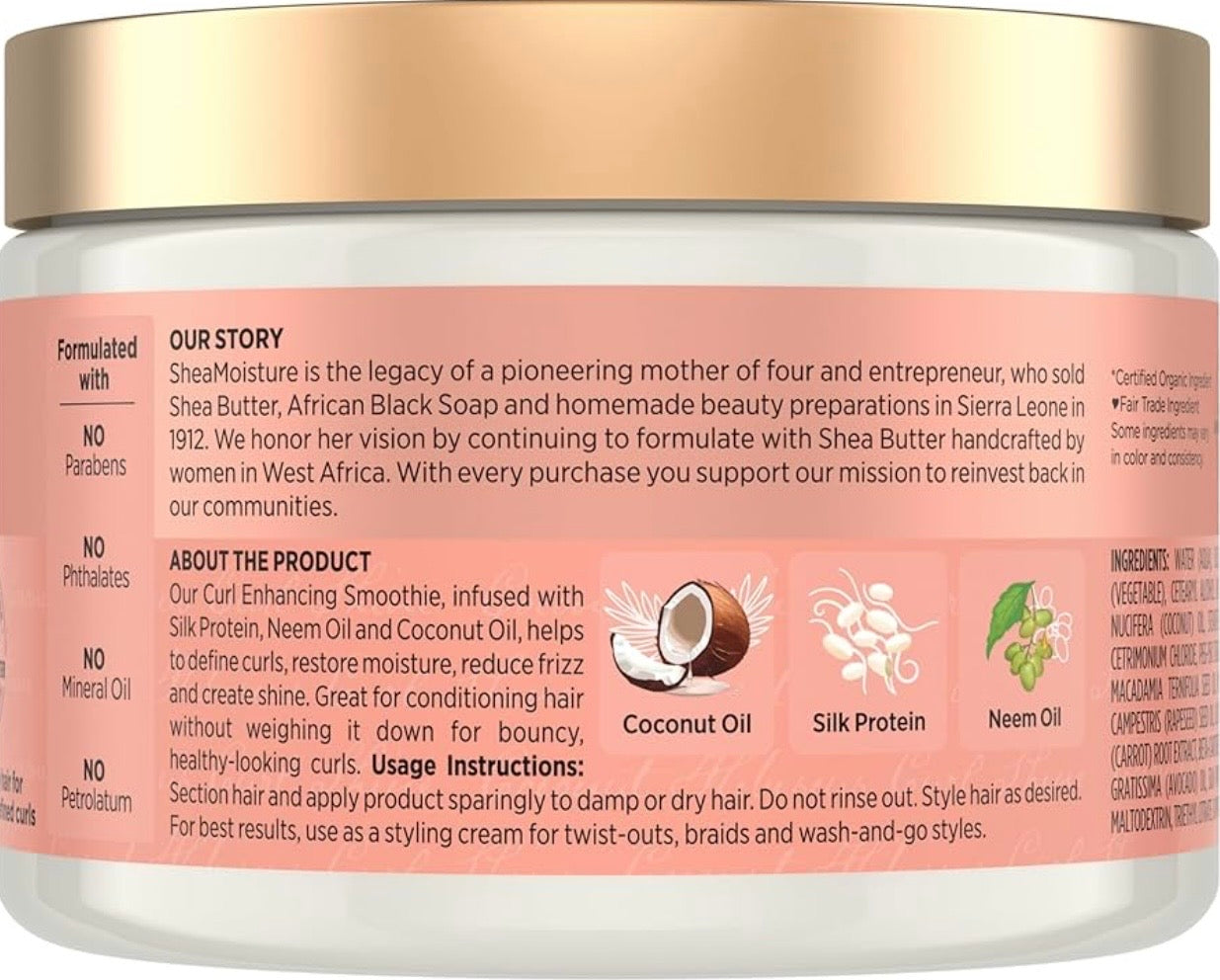 Shea Moisture Coconut & Hibiscus Curl Enhancing Smoothie – Crema Definidora e Hidratante para Rizos