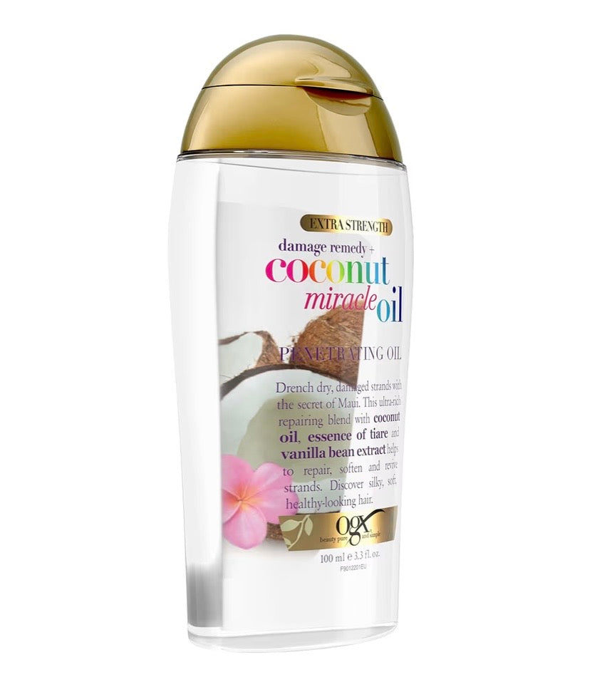 OGX Coconut Miracle Oil Penetrating Oil – Aceite Reparador de Coco para Cabello Seco y Dañado