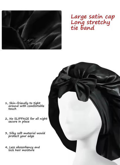 Gorro de Satín Premium PinkCurly™ con Lazo Elegante