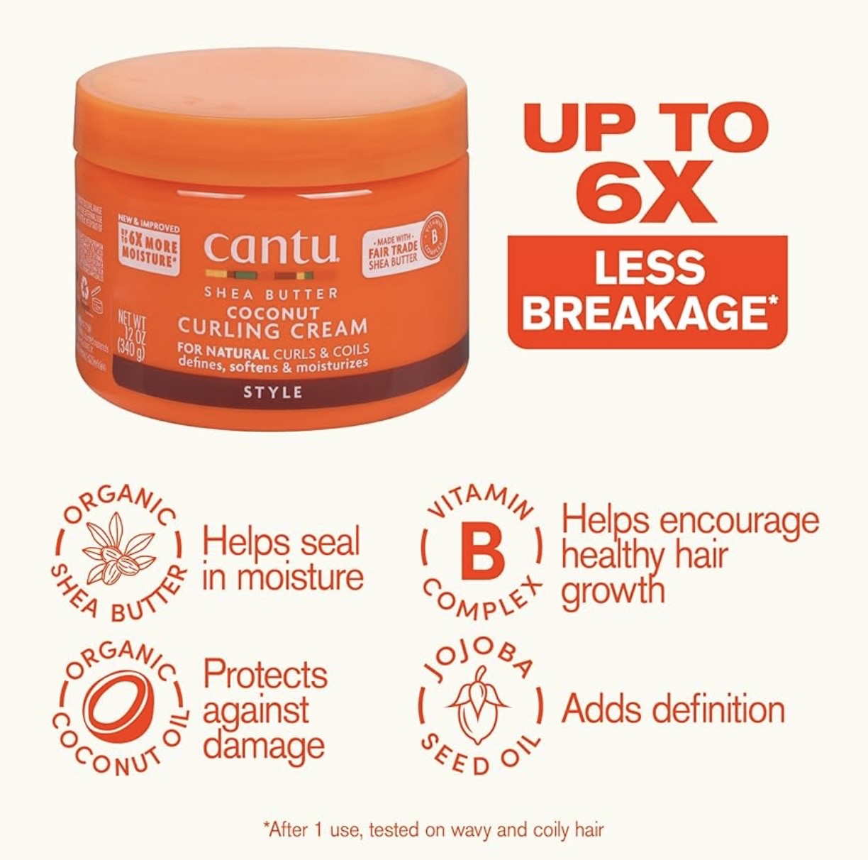 Cantu Shea Butter Coconut Curling Cream – Crema Definidora para Rizos Naturales