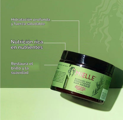 Mascarilla Capilar Mielle Romero y Menta – Hidratación y Fortalecimiento