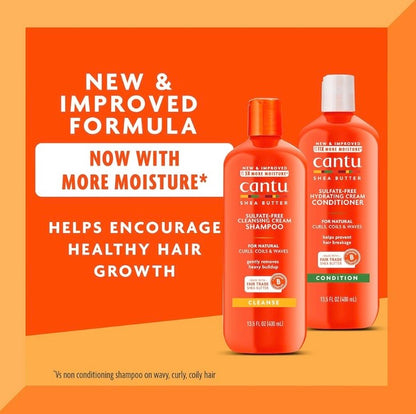 Cantu Shea Butter Sulfate-Free Shampoo& Conditioner Duo para Cabello Rizado (13.5 oz c/u)