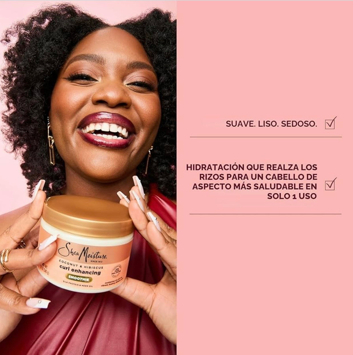 Shea Moisture Coconut & Hibiscus Curl Enhancing Smoothie – Crema Definidora e Hidratante para Rizos