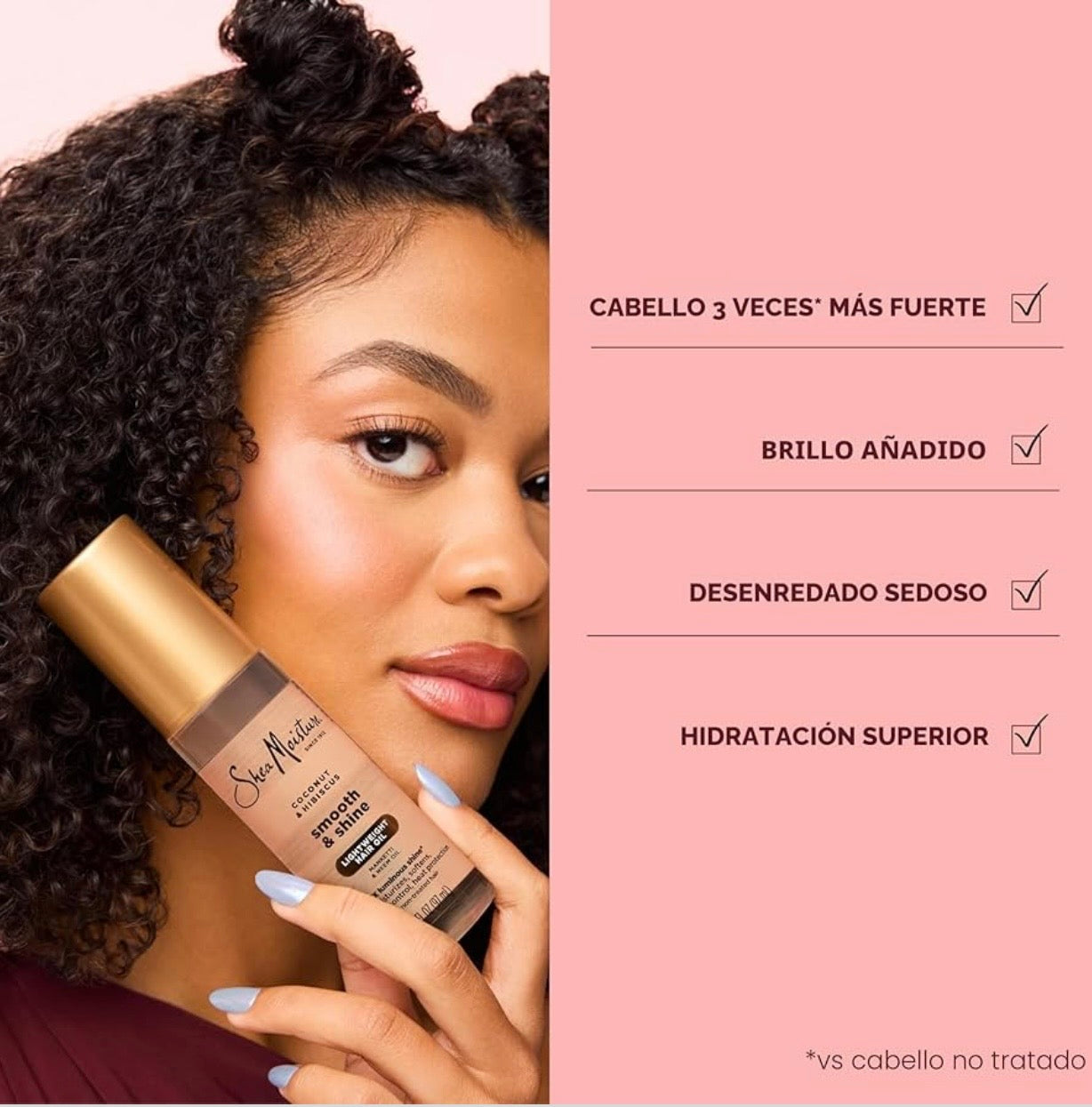 Shea Moisture Coconut & Hibiscus Smooth & Shine Hair Oil – Aceite Ligero para Brillo y Control del Frizz